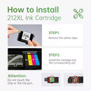 LEMERO INK CARTRIDGE REPLACEMENT FOR 212XL 4PCS - BLACK - Brand New