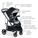 Britax Willow Brook S+ Baby Travel System, S14690800DI, Graphite Onyx - Like New
