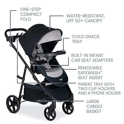 Britax Willow Brook S+ Baby Travel System, S14690800DI, Graphite Onyx - Like New