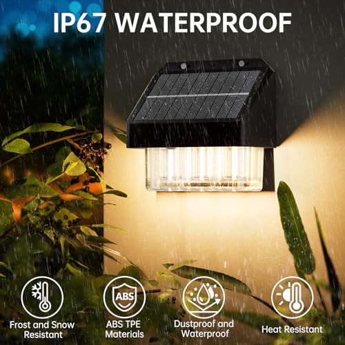 AOSEA High Bright Solar Lights Outdoor IP67 Waterproof, 6 Pack Solar Wall - Like New