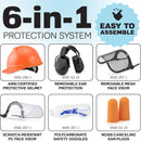RAXWELL CHAINSAW SAFETY HELMET – ANSI CERTIFIED 6IN1 FORESTRY HARD HAT - ORANGE - Like New