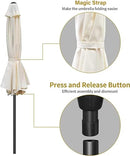 SIMPLE DELUXE 9' PATIO UMBRELLA MARKET UMBRELLA TILT/CRANK BEIGE -BEIGE-BEIGE - Like New