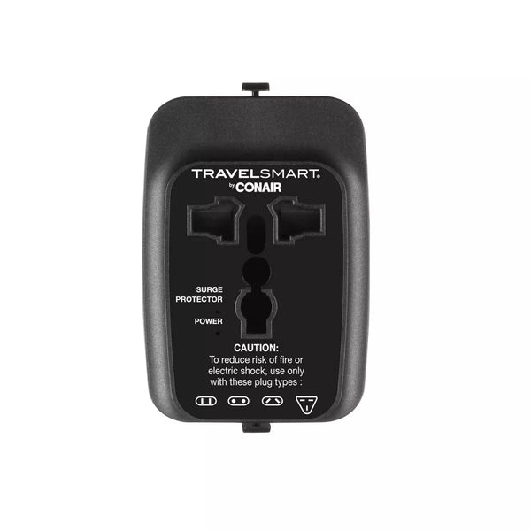 CONAIR TRAVEL SMART ALL-IN-ONE ADAPTER USB A & C PORT - BLACK - Like New