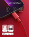 ANKER NEW NYLON USB-C TO LIGHTNING CHARGING CORD 6FT MFI A8622 - RED - Like New