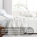 HORIMOTE HOME 100% Cotton Quilt Set 3 Piece Bedspread Coverlet - Cream/White - Like New