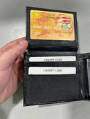 GENUINE BLACK LEATHER BIFOLD WALLET - BLACK - Like New