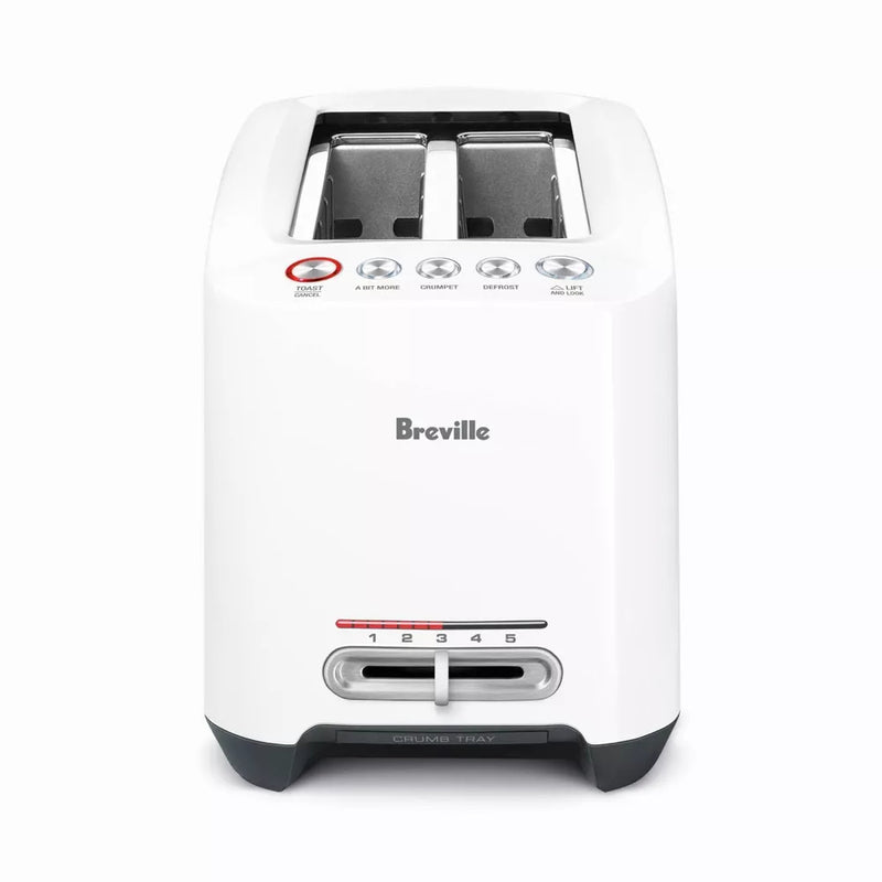BREVILLE LIFT & LOOK LONG SLOT 4 SLICE TOASTER 1600W BTA630XL - WHITE - Like New