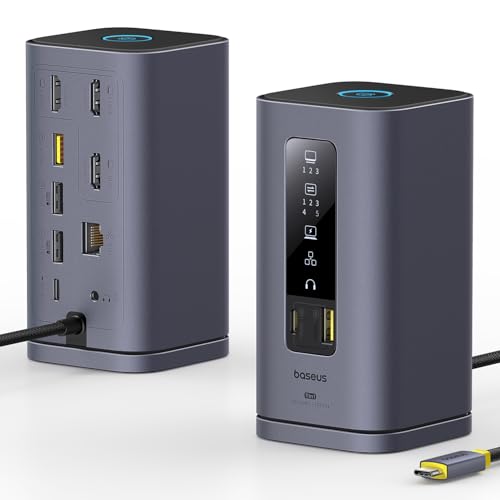 Baseus SpaceMate Docking Station, USB C Docking Station 3 Monitors 4K HDMI - Like New