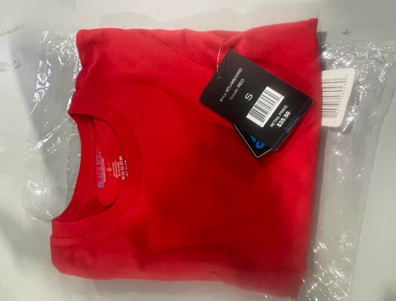 BLACK ICE PLAIN SHORT SLEEVES T-SHIRT - SIZE: MEN S - RED - Brand New