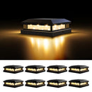 Brightever 4x4 Solar Post Cap Lights Outdoor 8 Packs, Waterproof, Black - Like New