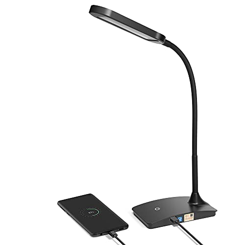 TW LIGHTING IVY LED DESK LAMP WITH USB PORT FOR HOME OFFICE SUPER BRIGHT - BLACK - Like New