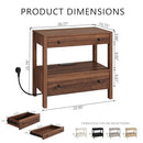 MINCETA 26.77" NIGHTSTAND WITH CHARGING STATION - WALNUT - Like New