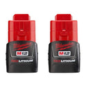 MILWAUKEE 48-11-2411 M12 REDLITHIUM 2 PACK - CP BAT - BLACK, RED - Brand New