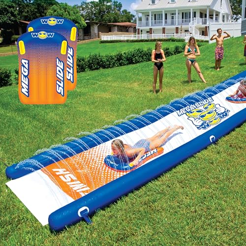 WOW SPORTS MEGA WATER SLIDE GIANT BACKYARD SLIDE W/ SPRINKLER - BLUE - Brand New