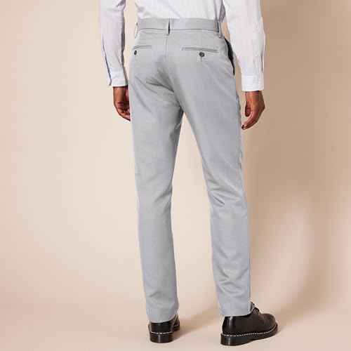Amazon Essentials Men's Slim-Fit Flat-Front Light Gray Dress Pant 34X33 - Brand New