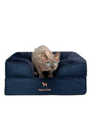NOAH & PAW CAT BED, XS DOG BED, ORTHOPEDIC MEMORY FOAM (2X BASE) 20X15X8 IN - Like New