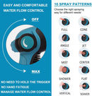 KNOIKOS EXPANDABLE GARDEN HOSE 50FT WITH 10 FUNCTION NOZZLE - BLUE/BLACK - Like New
