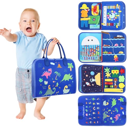 Busy Board Toddler Stocking Stuffers - Sensory Toys for Toddlers, Magic Blue - Like New
