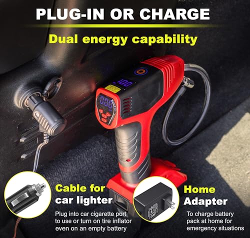 EMSON Bullseye Pro Max Deluxe Tire Inflator Portable Air Compressor - Red - Like New