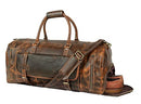 Tuzech Vintage Leather men's Travel Duffle luggage bag with Shoe Pouch - Brand New