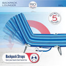 Rio Brands Lay Flat Backpack Beach Lounge Chair B07QDBRFSF - Orange and Green - Brand New