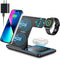 YOXINTA WIRELESS CHARGING STATION, 3 IN 1 WIRELESS CHARGER STAND - BLACK - Like New