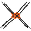 STAPLL Tack Strap 4-Way Flat Bungee Cord Rubber Pad Grip, 2 Pack - ORANGE - Like New