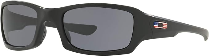 OAKLEY Fives Squared Sunglasses Matte Black USA Flag Icon and Grey Lens - OO9238 - Like New