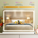 GIANNA 13"X17" LED VANITY MIRROR LIGHTS 3-COLOR MODES WHITE SQUARE DESIGN - Brand New