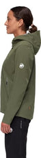 MAMMUT WOMEN'S SOFT SHELL HOODED JACKET LIGHTWEIGHT STRETCHABLE DARK MARSH - Like New