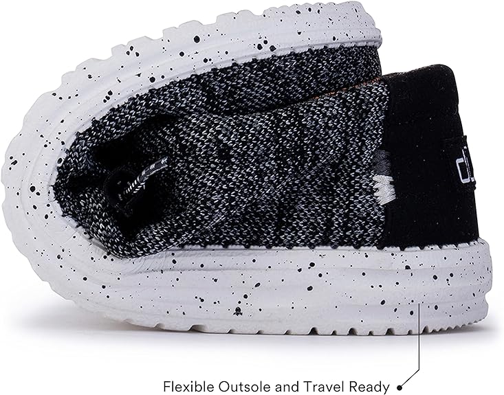 110354912 Hey Dude Men's Wally Sox Black White Size 12 - Like New