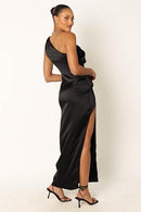 SL925168PTX PETAL & PUP WOMEN NADIA ONE SHOULDER MAXI DRESS BLACK SIZE 0 - Brand New