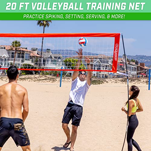 GOSPORTS FREESTANDING VOLLEYBALL TRAINING NET - 20 FT - - Scratch & Dent