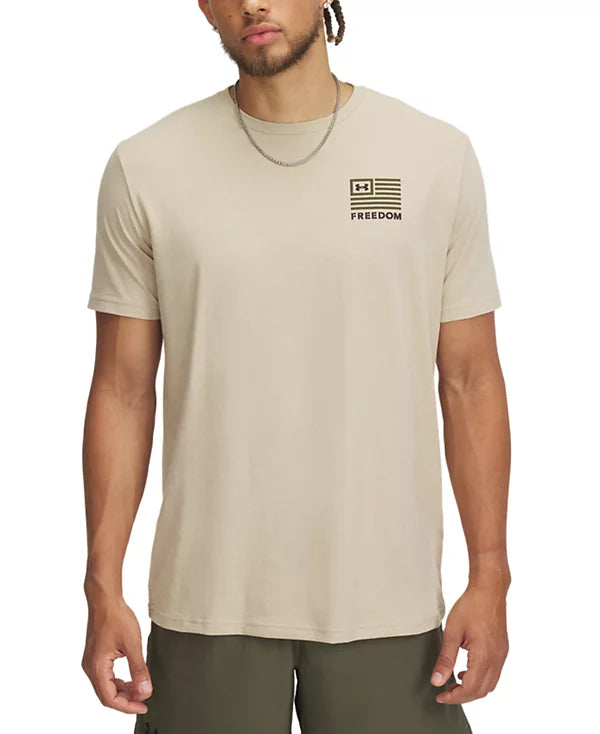 UNDER ARMOR MEN'S FREEDOM GRAPHIC T-SHIRT SIZE: MEN M - 498 COYOTE - Brand New