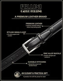 CARLO FELLINI BELTS FOR MEN 100% COW LEATHER BELT SIZE: MEN 42/46 - BLACK - Brand New