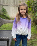 ARSHINER GIRLS CASUAL TWIST FRONT LONG SLEEVE CROP TOPS PULLOVER - SIZE 160 - Brand New