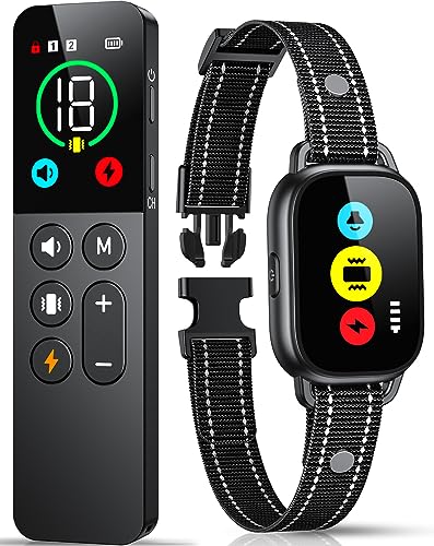 EVUIME DOG TRAINING COLLAR WITH REMOTE SMART DOG SHOCK COLLAR - BLACK - Like New
