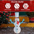 TOP TREASURES 6 FT IRIDESCENT LIGHTED SNOWMAN PRE LIT OUTDOOR CHRISTMAS DECOR - Like New