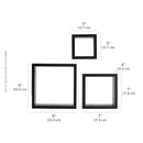 MELANNCO FLOATING WALL SQUARE CUBE SHELVES - WOOD, SET OF 3 - BLACK - Like New