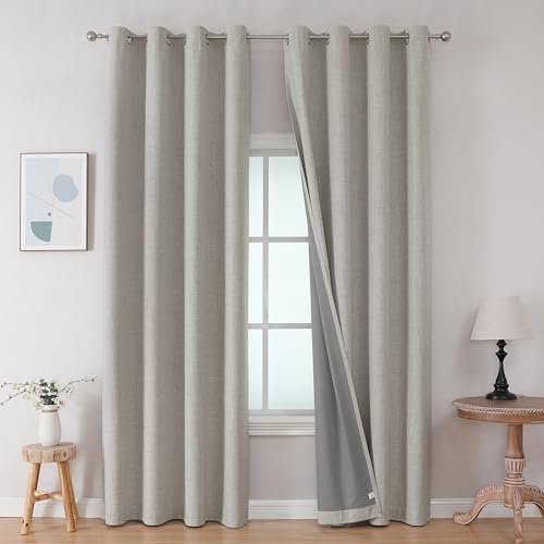 JOYDECO Room Darkening Curtains W/Grommets, Greyish White (42x63") - 63" Length - Like New