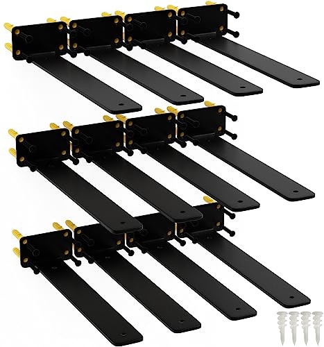ISOKER Floating Shelf Bracket, 12 Pack Shelf Brackets, Hidden Shelf Bracket - Like New