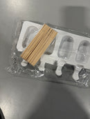 BZIDII 3PCS SILICONE POPSICLE MOLDS SET BZIDII 4 CAVITIES CAKE 60 STICKS - WHITE - Brand New