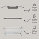 BAKKENMASTER BOROSILICATE GLASS STORAGE LIDS 24 PIECES BPA-FREE - BLUE - Brand New