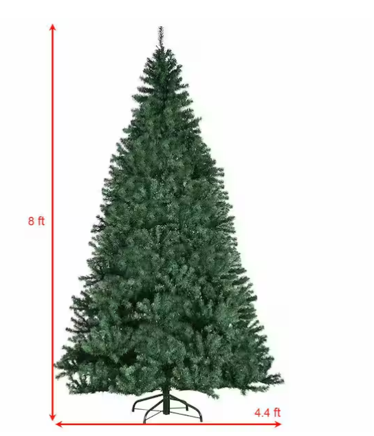 COSTWAY 8 FT. PRE-LIT LED PREMIUM HINGED ARTIFICIAL CHRISTMAS TREE WITH 750 LED - Like New