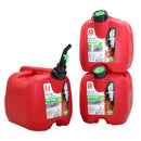 Fuelworx 5 Gallon Gas Cans, CARB Compliant, Stackable, Red, 3-Pack - Brand New