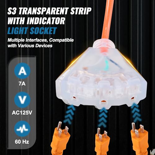 VEVOR RETRACTABLE EXTENSION CORD REEL, 30 FT, HEAVY DUTY, NAE-B10 - BLACK/ORANGE - Like New