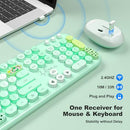 KNOWSQT WIRELESS KEYBOARD AND MOUSE COMBO - FULL-SIZED TYPEWRITER - LOVELY GREEN - Like New
