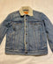 LEVI'S ORIGINAL SHERPA TRUCKER WOMEN'S DENMIN JACKET - SIZE: WOMEN L - BLUE - Like New