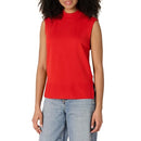 AMAZON ESSENTIALS REGULAR-FIT CAP SLEEVE MOCK NECK SWEATER TOP SIZE S BRIGHT RED - Brand New