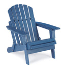 Wood-Natrl Oversized Wooden Folding Adirondack Chair Blue - Like New
